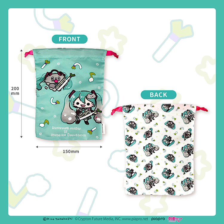 【通常販売】初音ミク×ねこのぶーちゃん 巾着 /高橋きの