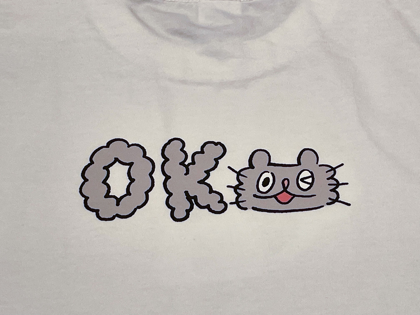 ねこのぶーちゃん Tシャツ(OK)ホワイト