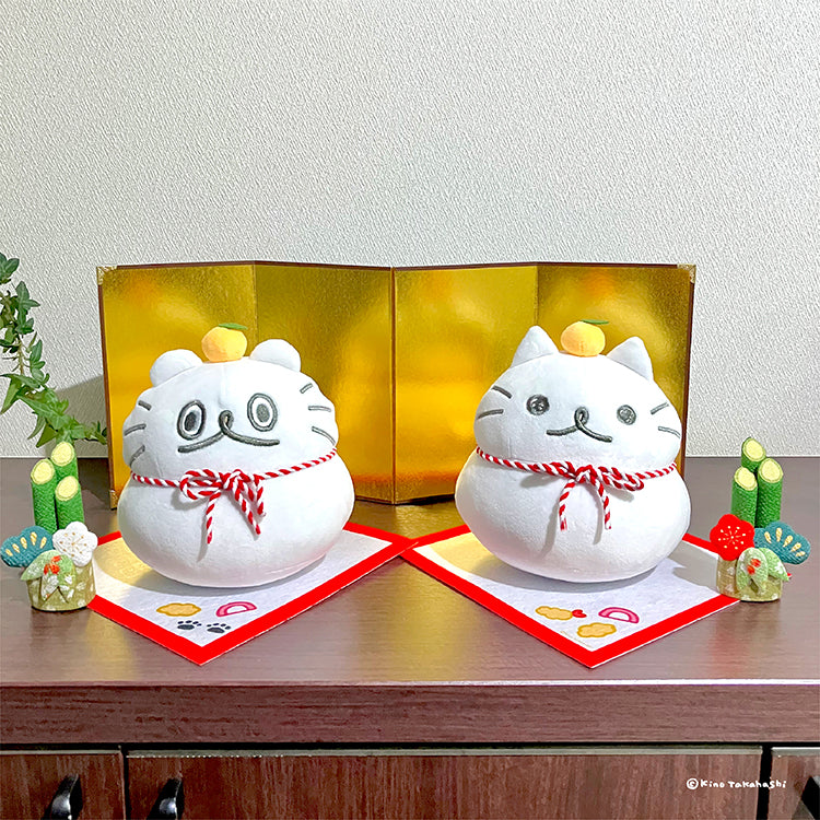 【通常販売】ねこのぶーちゃん 鏡餅ぬいぐるみセット