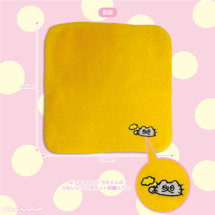 ねこのぶーちゃん タオルハンカチ(オレンジ)/高橋きの
