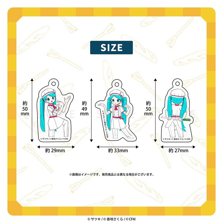 3 連アクリルキーホルダー ( 初音ミク）／サツキ&香咲さくら