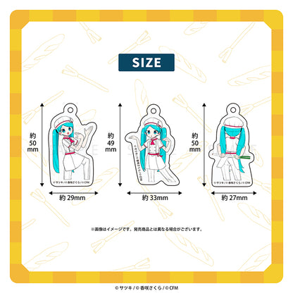 3 連アクリルキーホルダー ( 初音ミク）／サツキ&香咲さくら