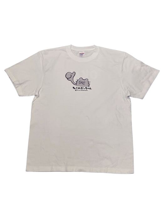 ねこのぶーちゃん Tシャツ（OK）ホワイト