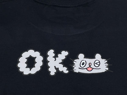 ねこのぶーちゃん Tシャツ（OK）ブラック