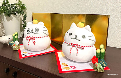 【通常販売】ねこのぶーちゃん　鏡餅ぬいぐるみセット