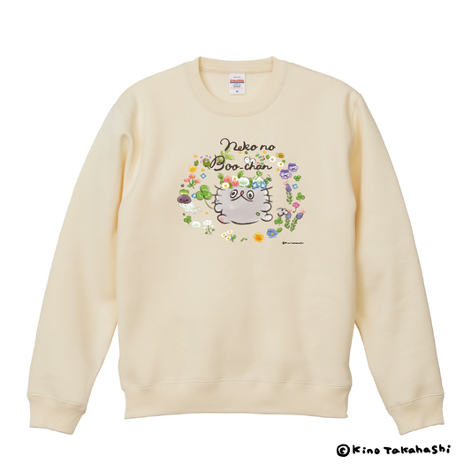 ねこのぶーちゃん ー クルーネックスウェット(小花柄）/高橋きの - クレコ (Creators' Collection)