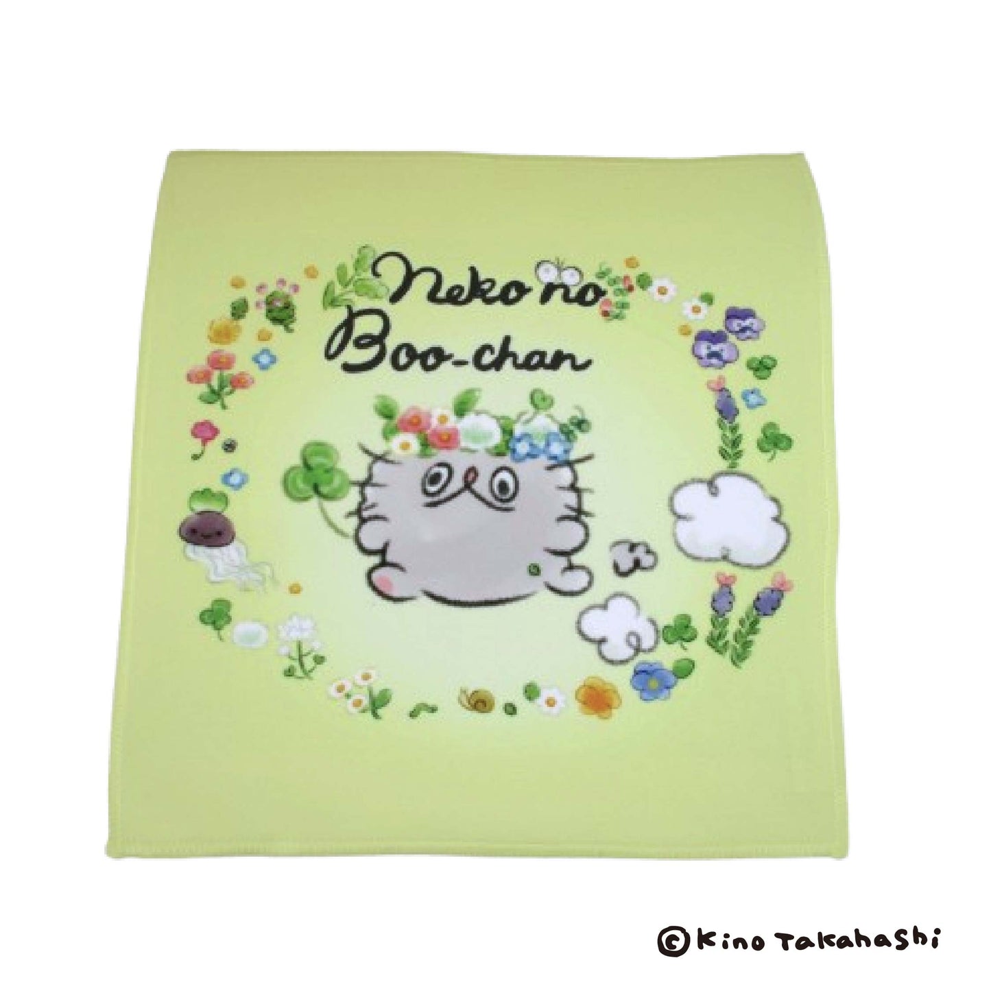 ねこのぶーちゃん くっつくタオル（小花柄）/高橋きの